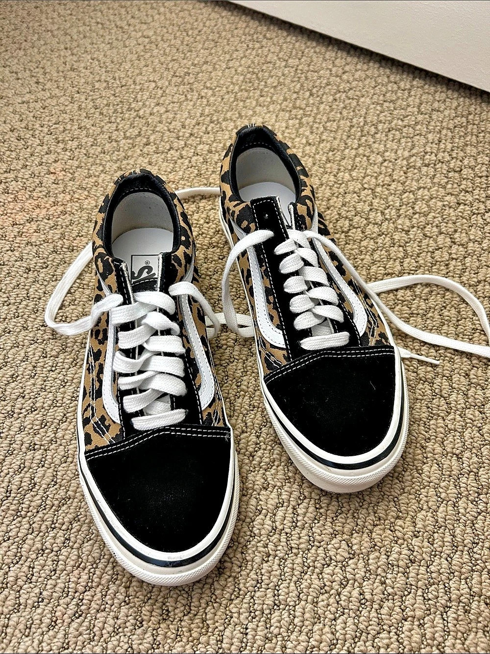 Vans Old Skool Leopard Black White Sneakers Black & White